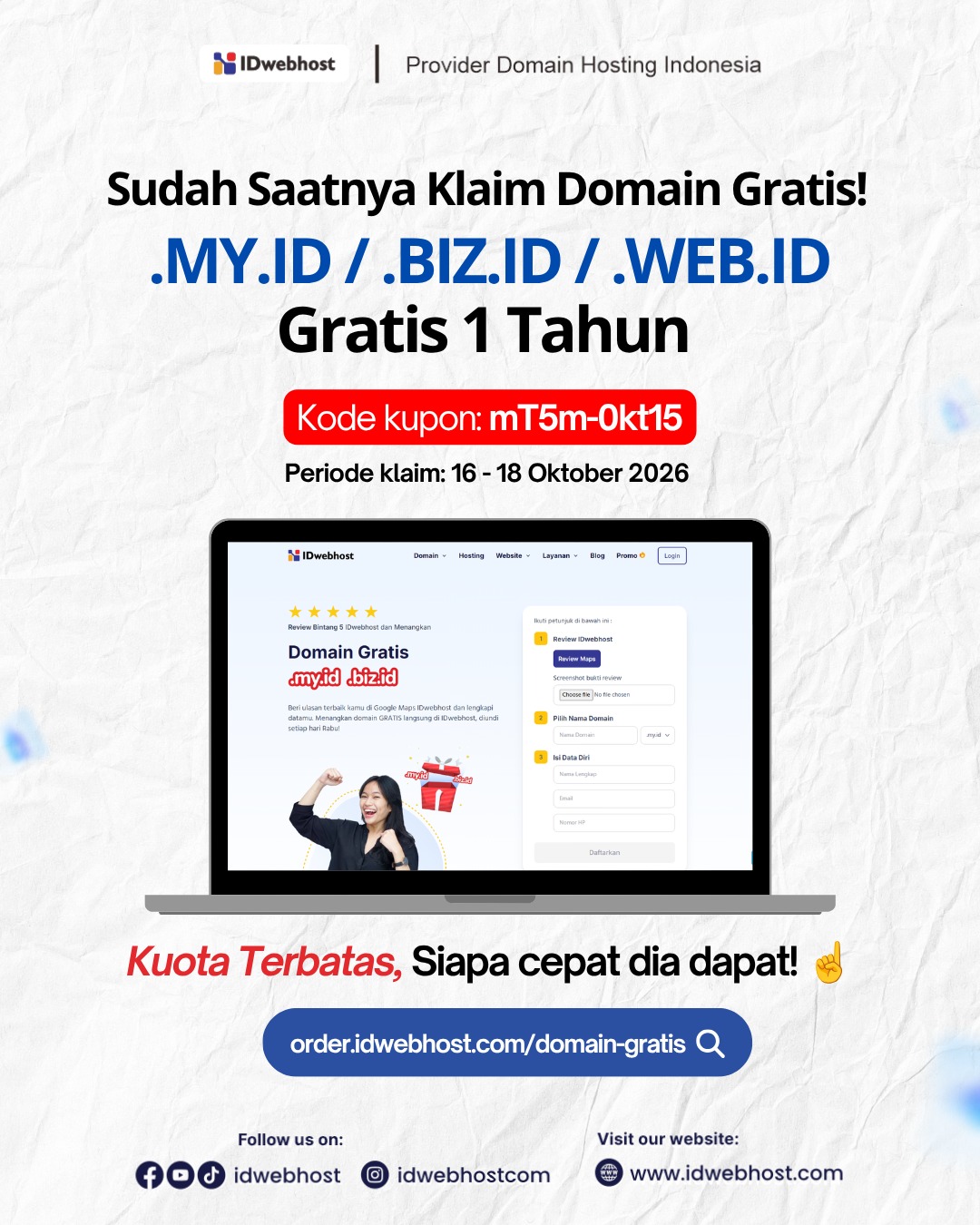 ?? PROMO DOMAIN GRATIS 1 TAHUN DARI IDWEBHOST!